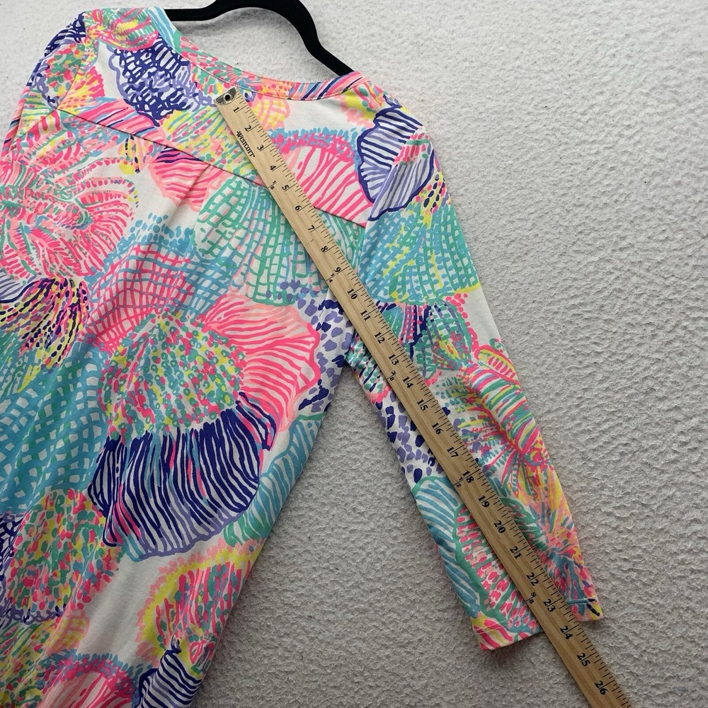 Lilly Pulitzer Ali Dress Womens Medium M Roar of the Sea Pima Cotton V Neck Mom‎ - Picture 11 of 14